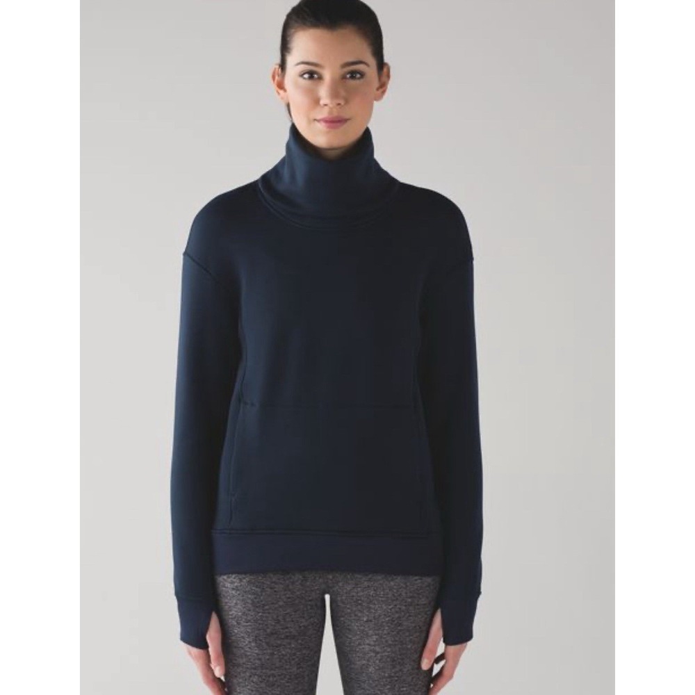 Lululemon Kick The Cold‎ Funnel Neck Black Hoodie Women's Size 6